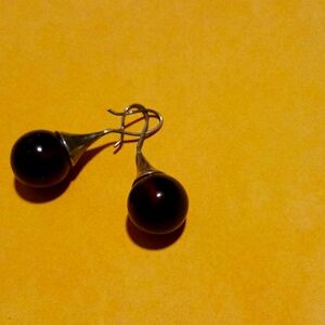 Sterling silver earrings with red stones